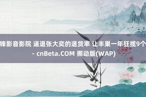 先锋影音影院 逼退张大奕的退货率 让丰巢一年狂揽9个亿 - cnBeta.COM 挪动版(WAP)