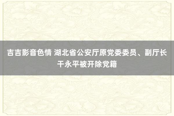 吉吉影音色情 湖北省公安厅原党委委员、副厅长干永平被开除党籍